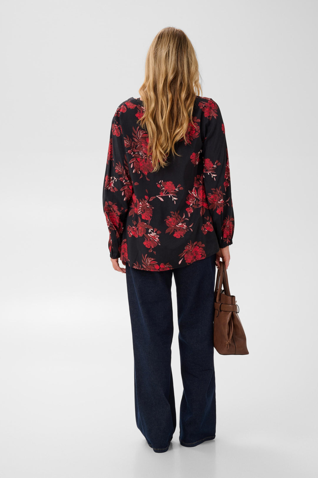 KChipe Blouse - Black/Red Flower