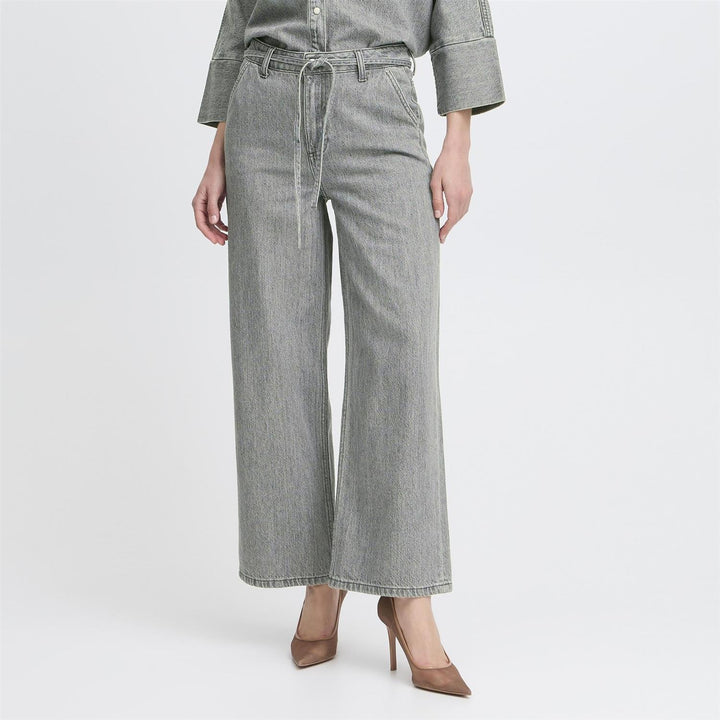 BYKIMU BELT JEANS 2 - Mid Grey Denim