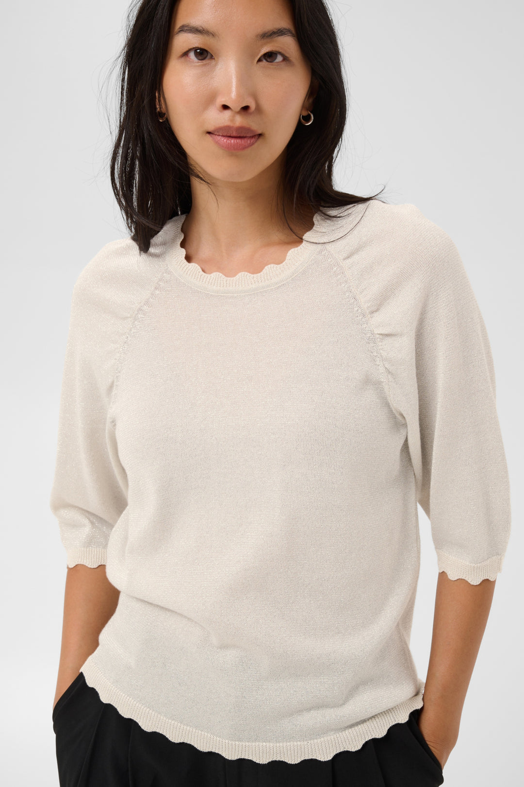 Dot Pullover - Whitecap Gray with Lurex