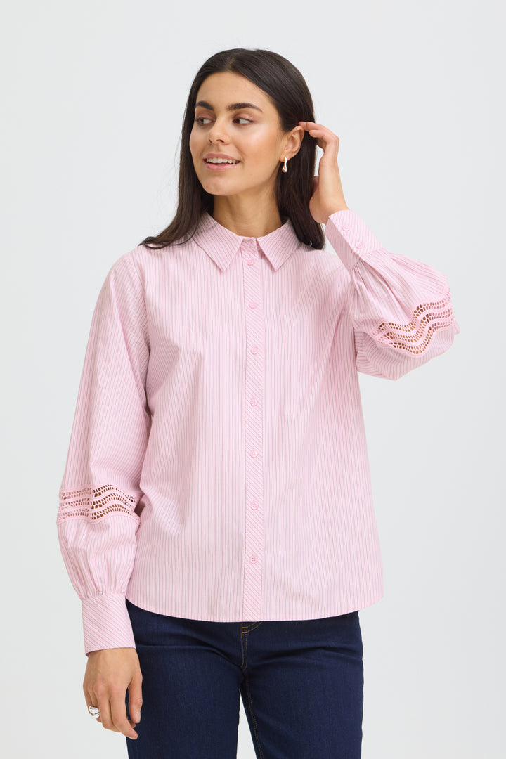 FRYARA Shirt 2 - SILVER PINK STRIPE
