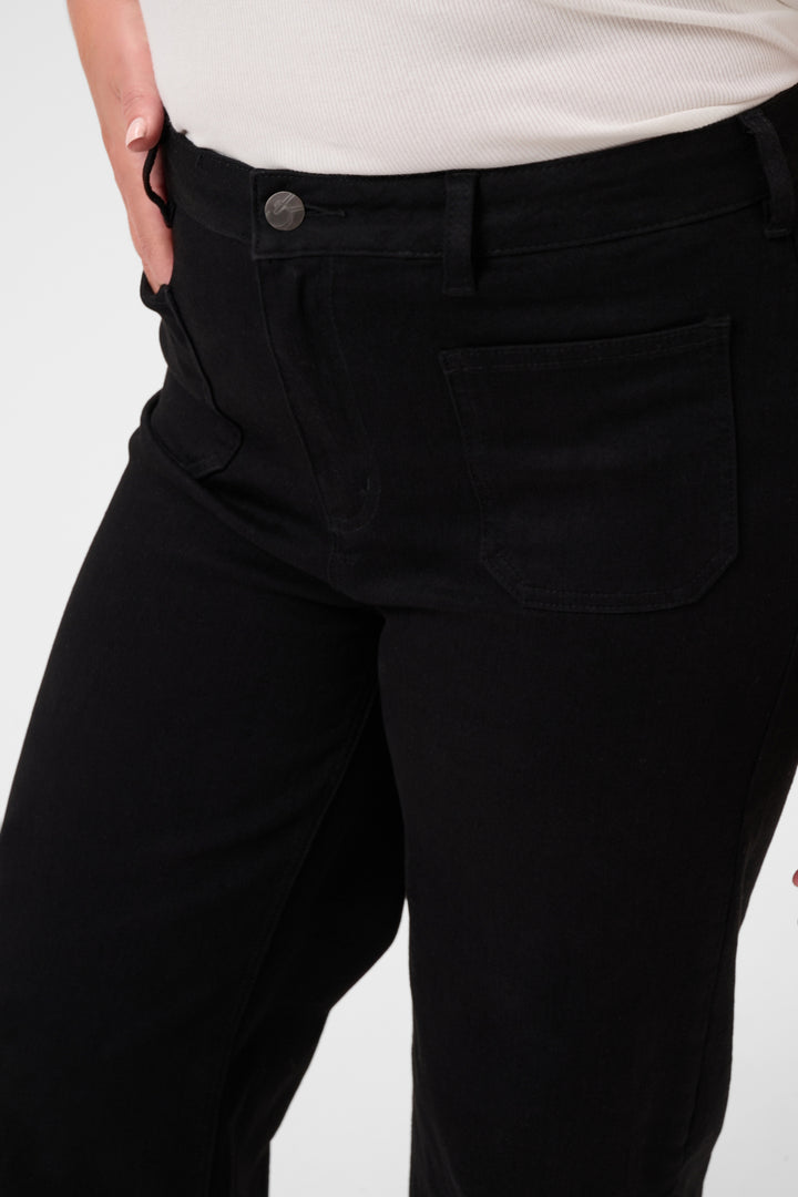 KCbrookie Wide Full Lenght Jeans - Black Deep