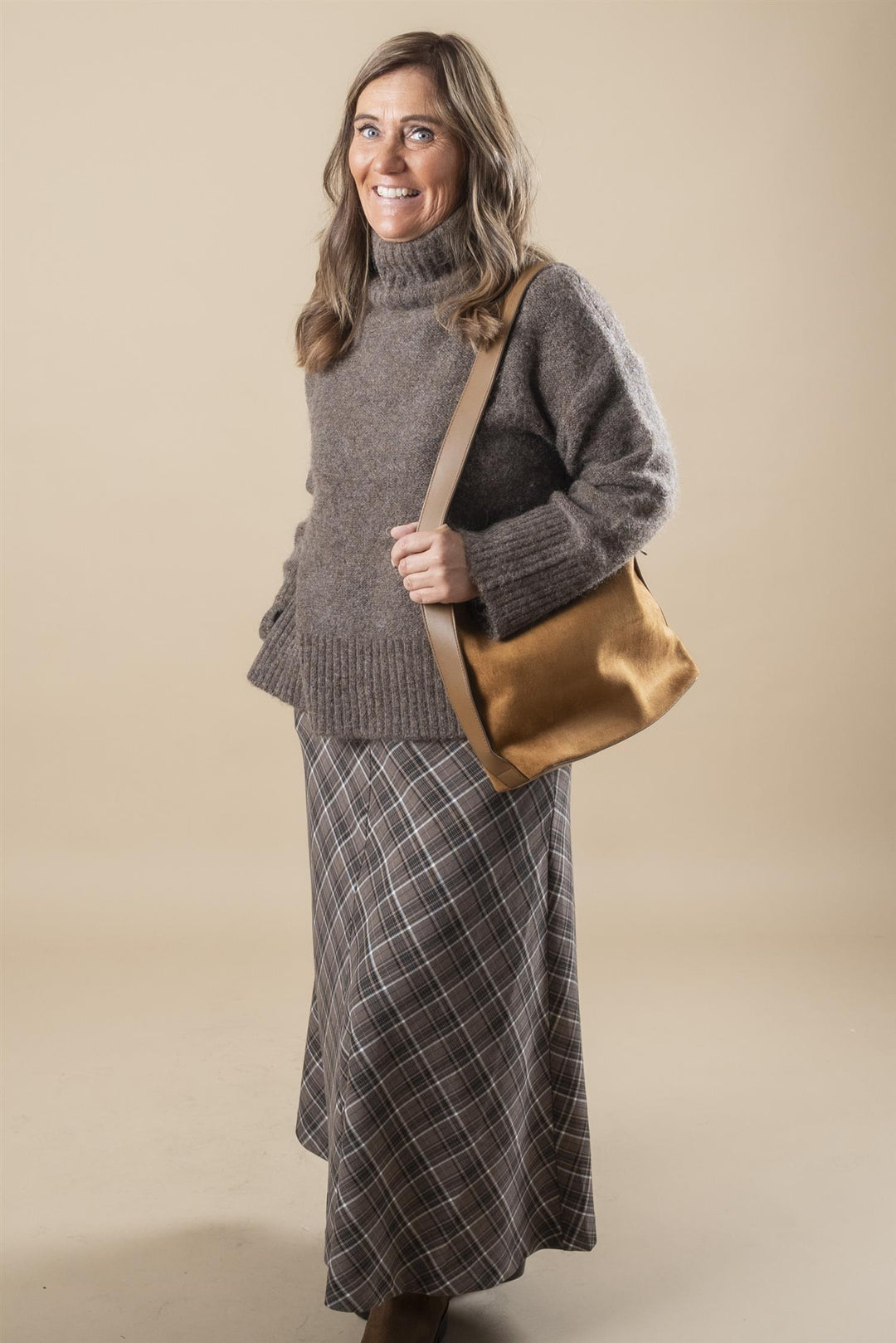 BYESTOLO SKIRT - SEPIA CHECK