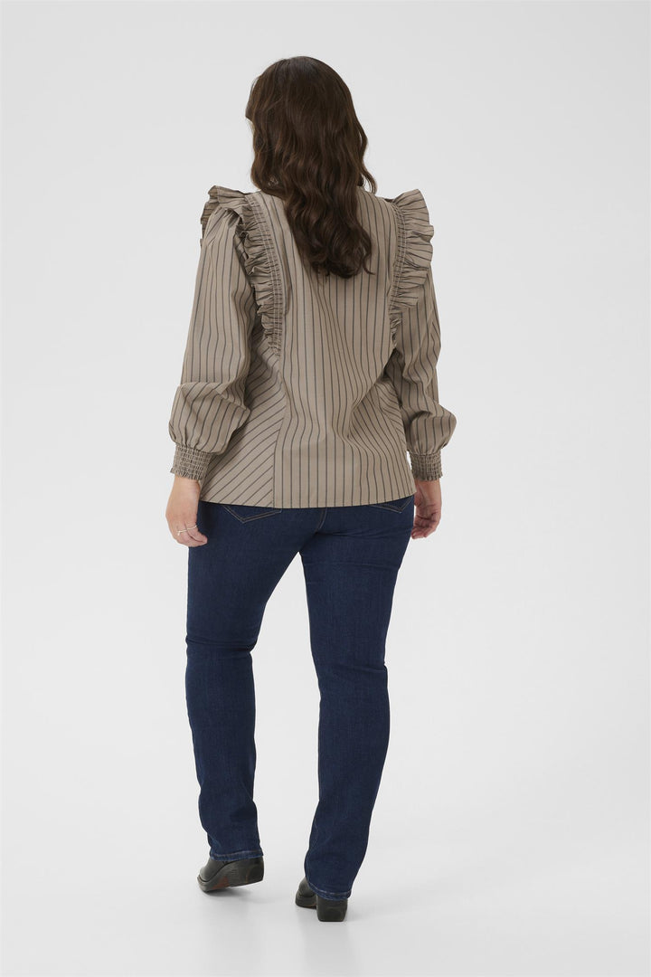 KCjerria Blouse - Morel / Black Coffee Stripe