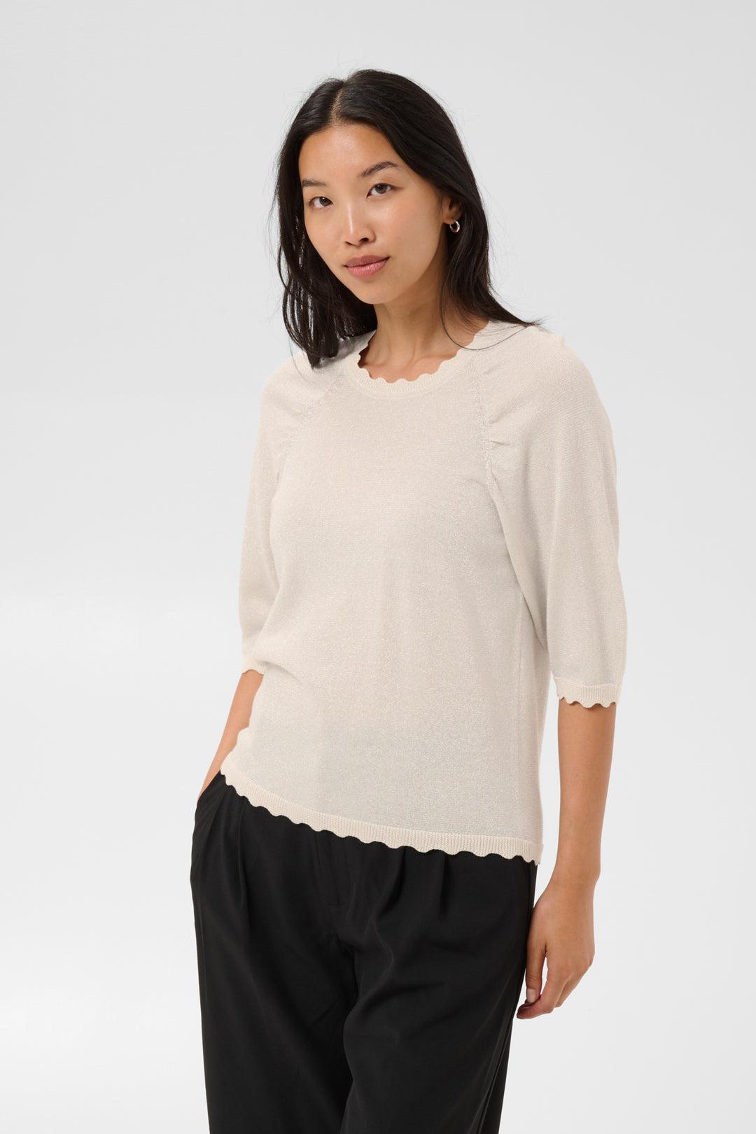 Dot Pullover - Whitecap Gray with Lurex