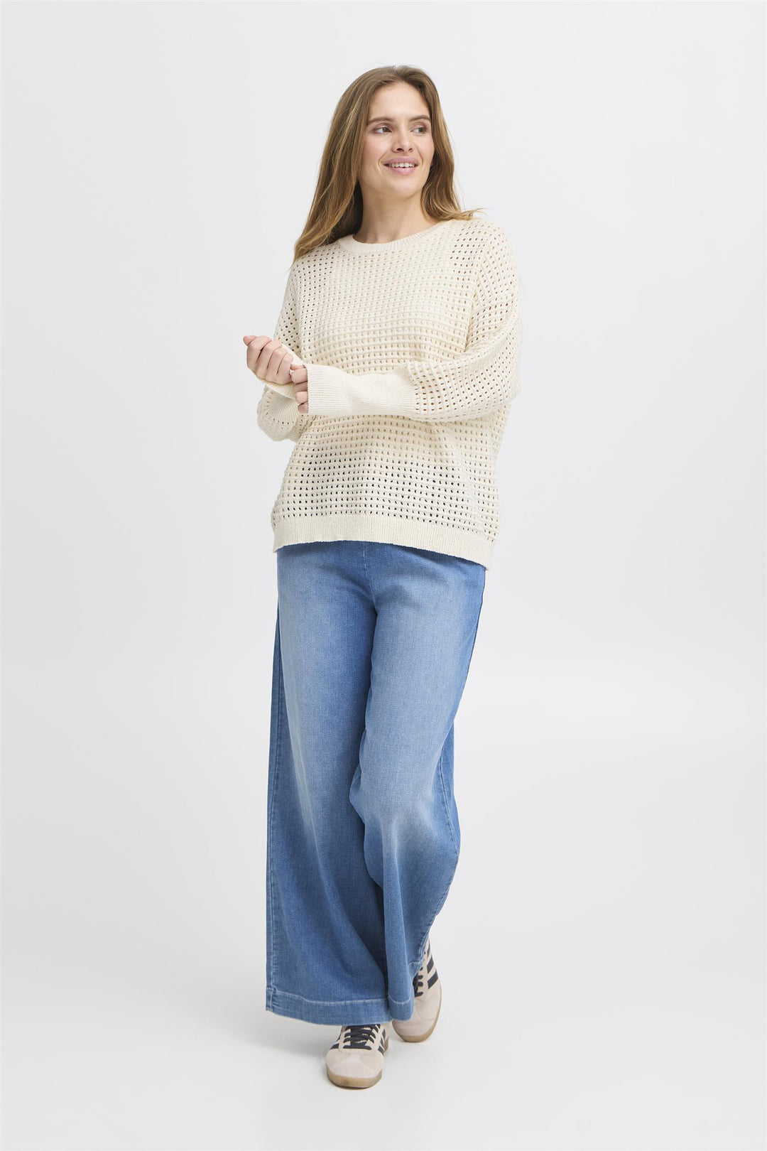 PZRAELYN Oversized Pullover - Antique White