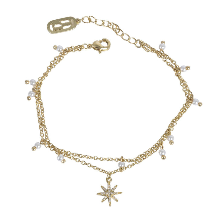 Vega Bracelet by Tone Damli - Gold/Crystal/Pearls