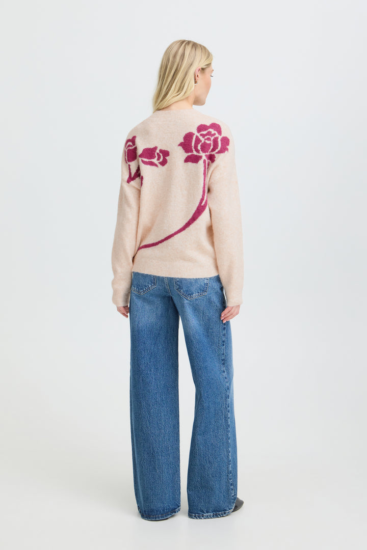 BYomea Flower Jumper 4 - BIRCH/PINK ROSE