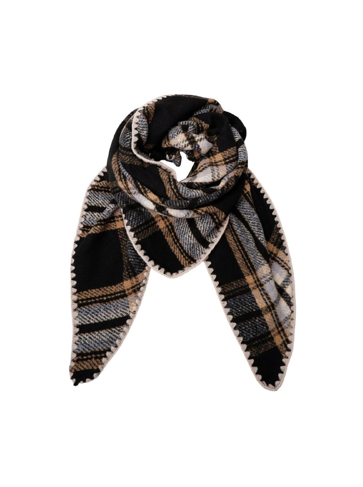 Leoni Chequered Scarf - Black