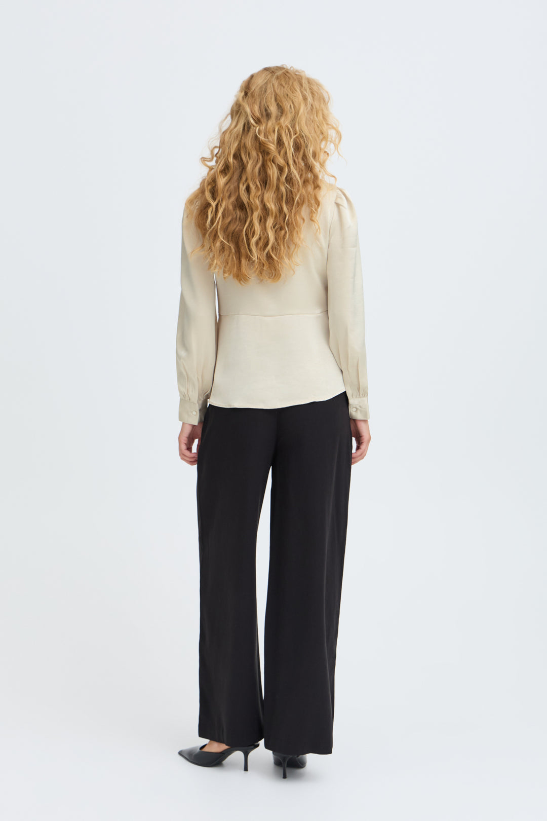 BYISA PEPLUM SHIRT - Oatmeal
