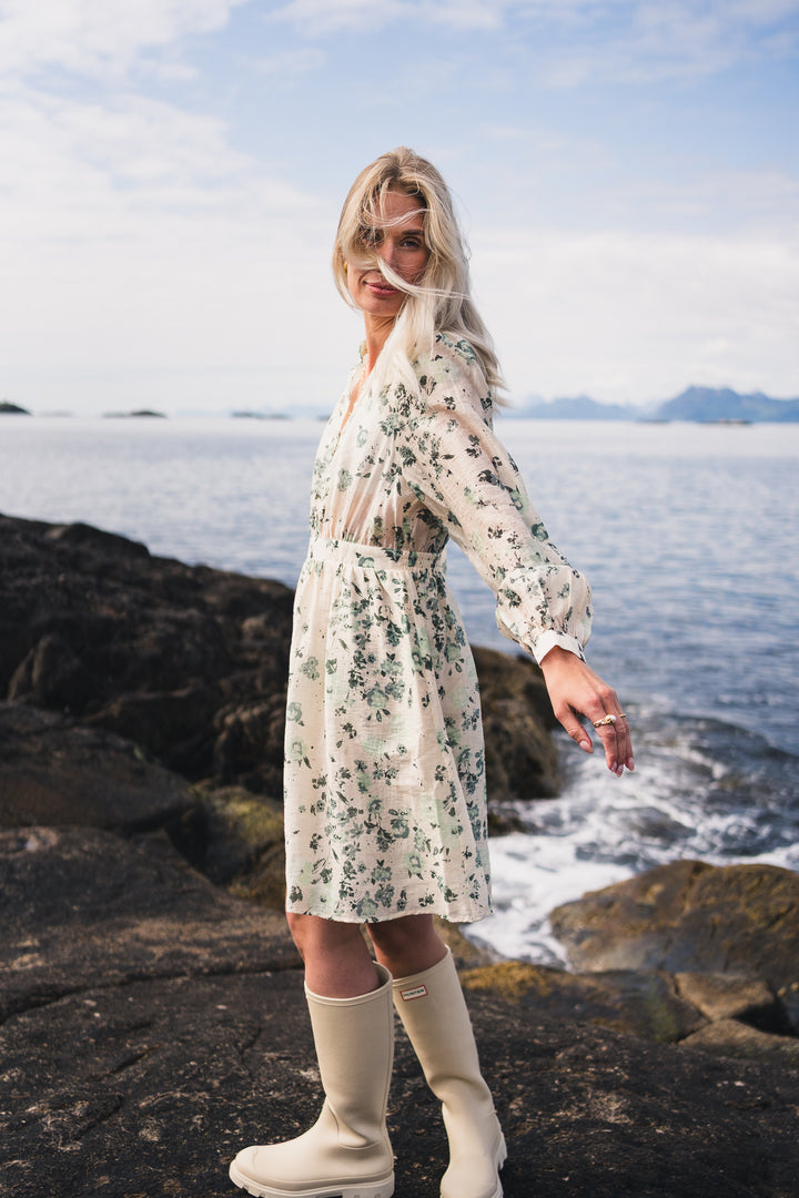 Anna Dress -  Green Tint Flower