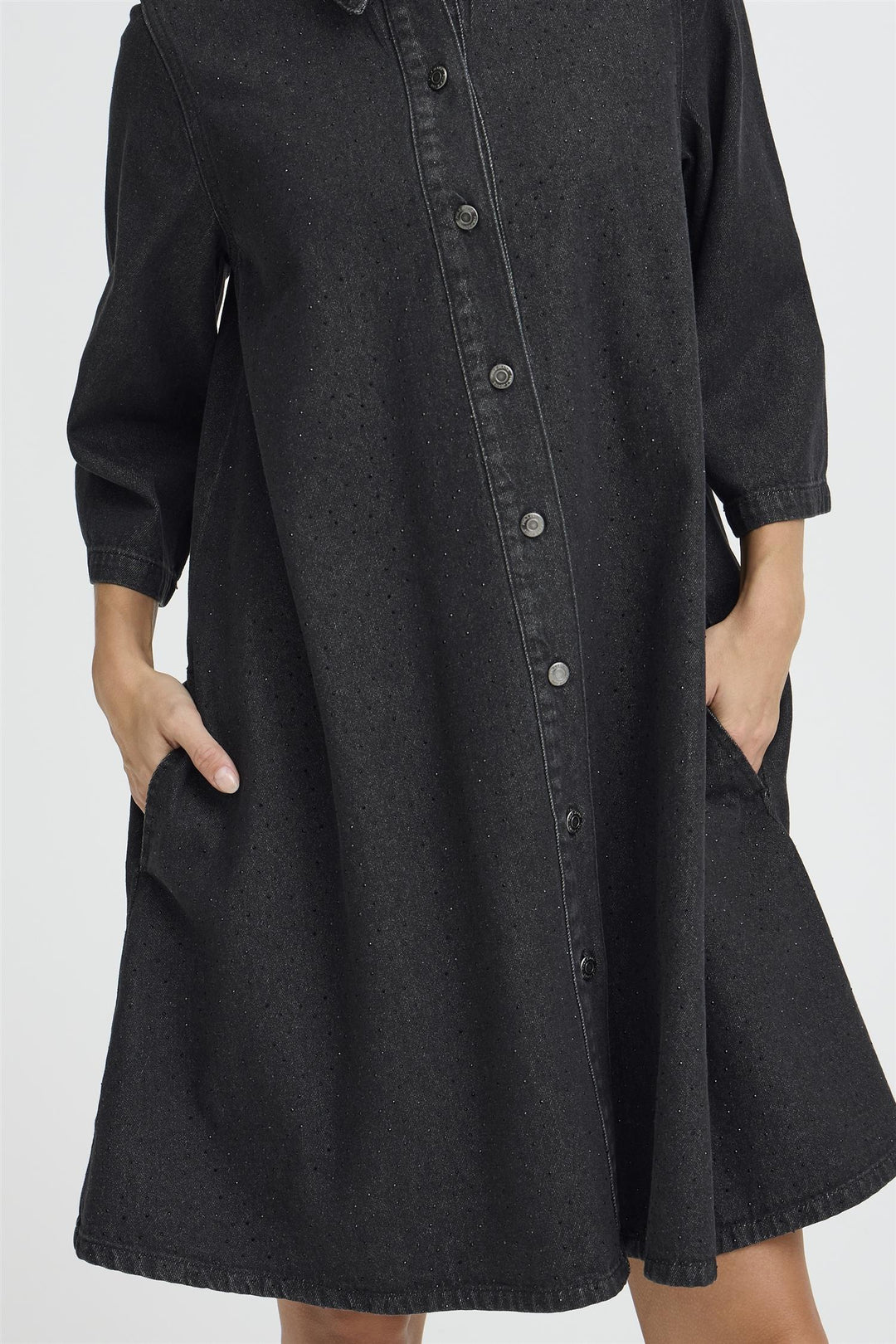 PZDECOLE DRESS - Black Denim