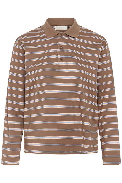 FIKKIA POLO T-SHIRT - CHOCOLATE MALT TRIPLE STRIPE