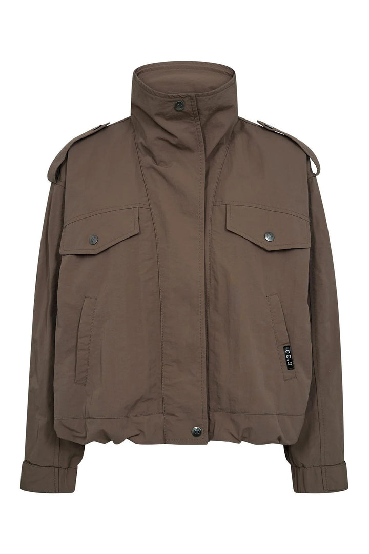 AlinaCC Double Funnel Neck Jacket - Brown