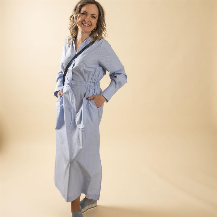 Alanis Dress - Light Blue Stripe