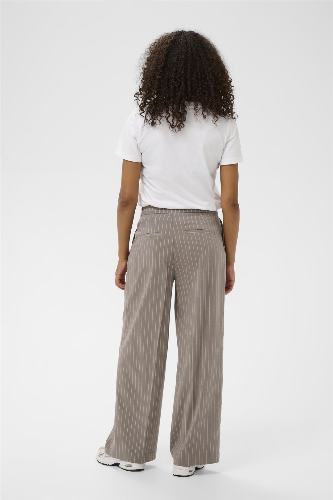 KAmeril Wide Pants - Beige Pinstripe