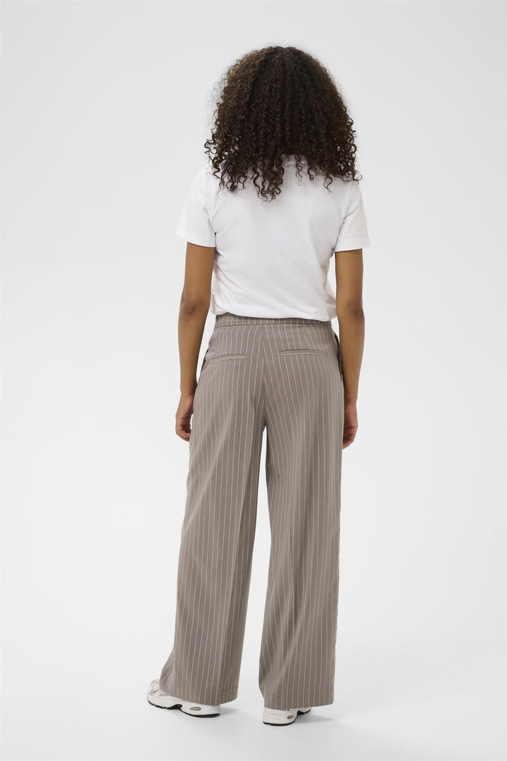 KAmeril Wide Pants - Beige Pinstripe