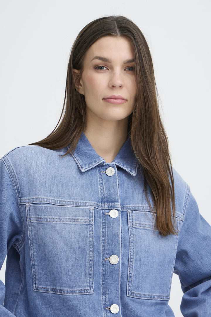 PZANNI JACKET - Medium blue denim