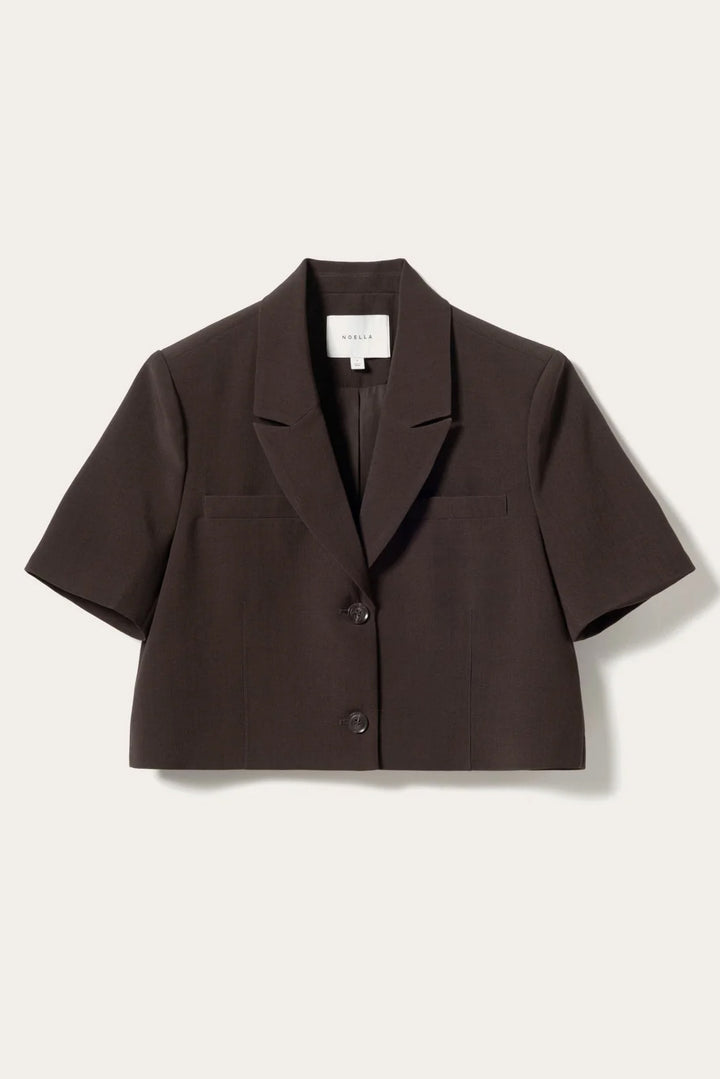 Leanne Crop Blazer - Chocolate