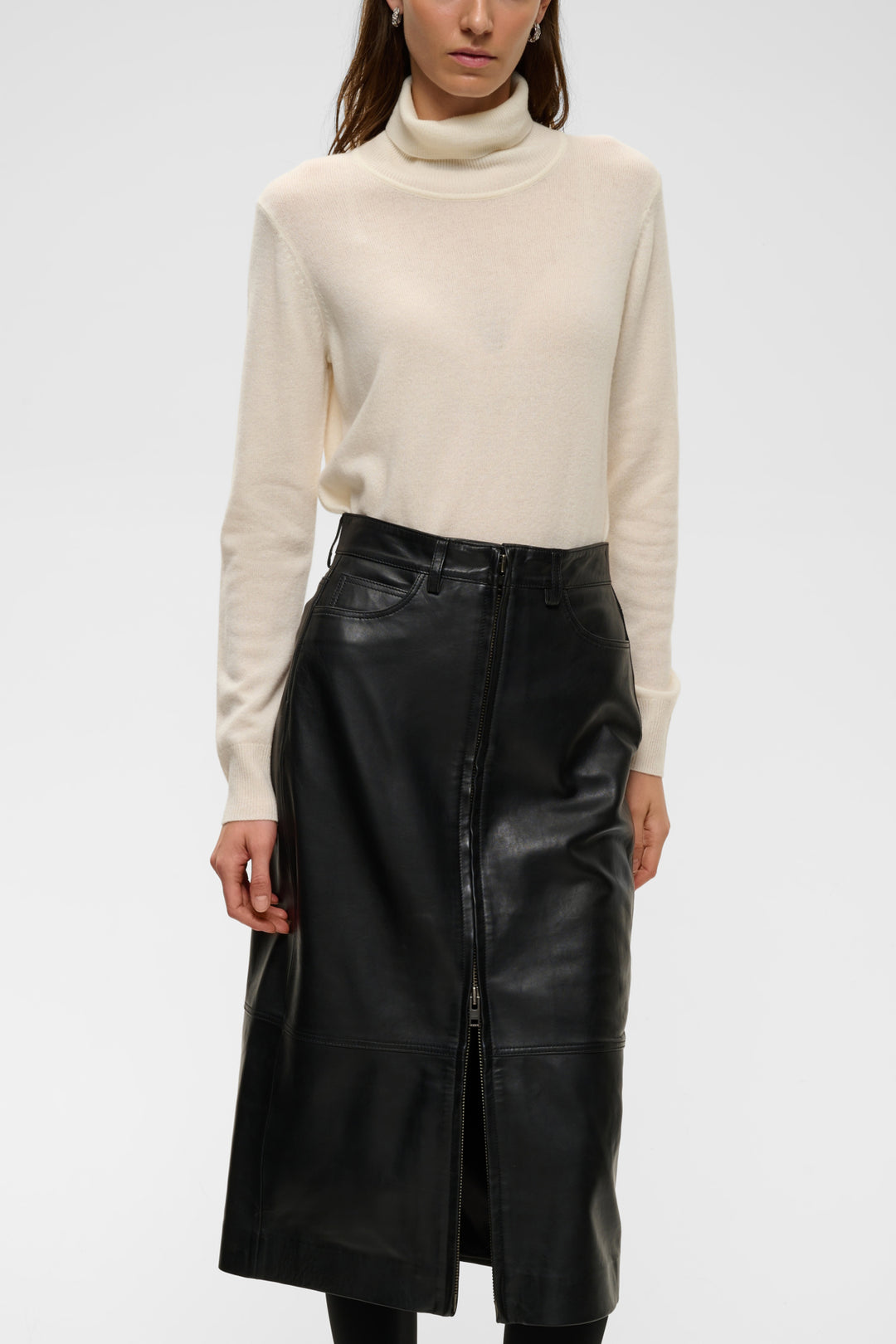 JOKO LEATHER SKIRT - Black