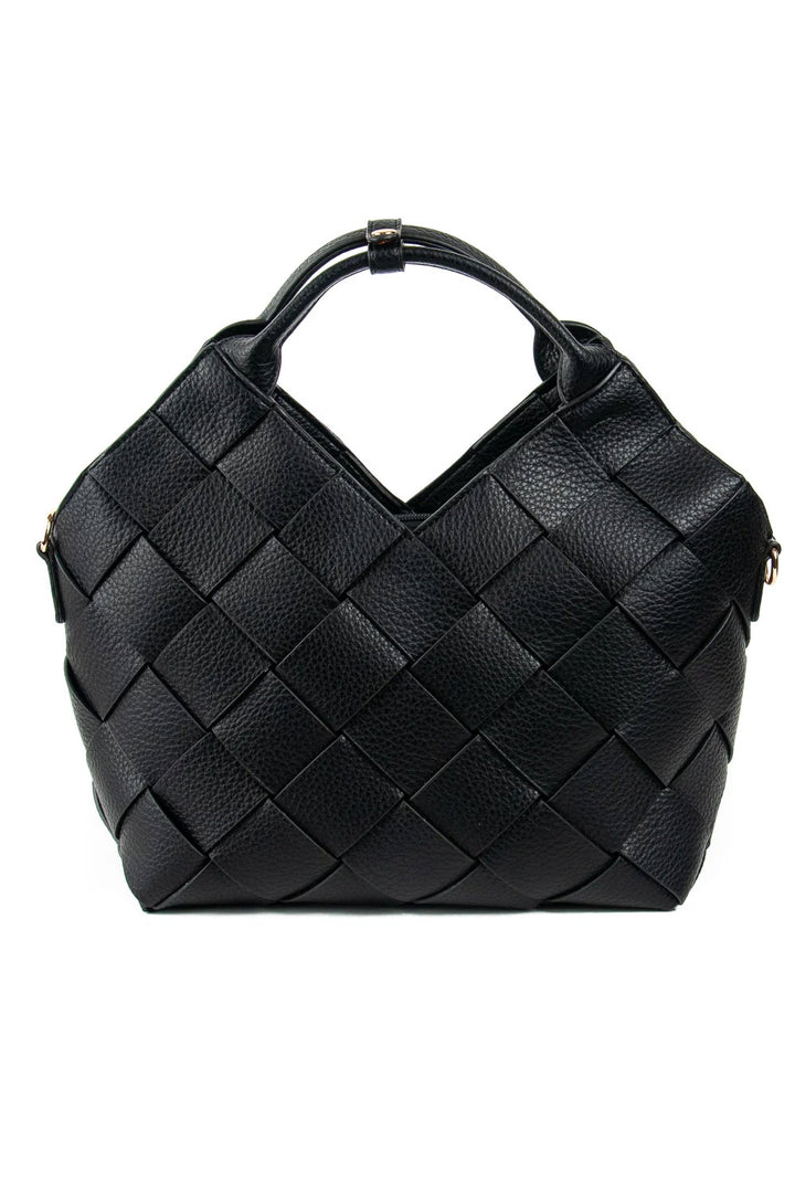 Mina Stor Flettet Shopper - Black