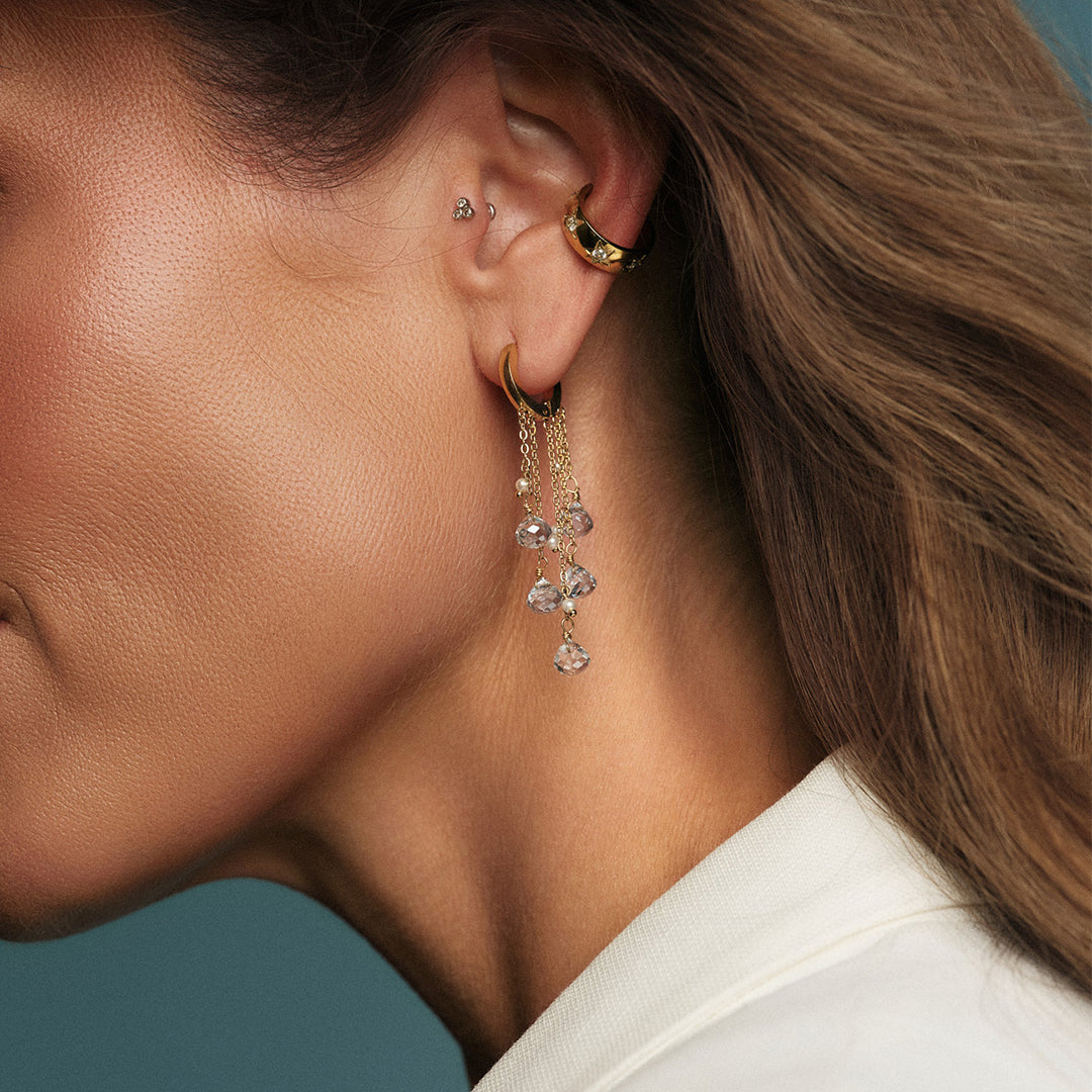 Twinkle Cuffs Earring by Tone Damli - Gold/Cubic Zirconia