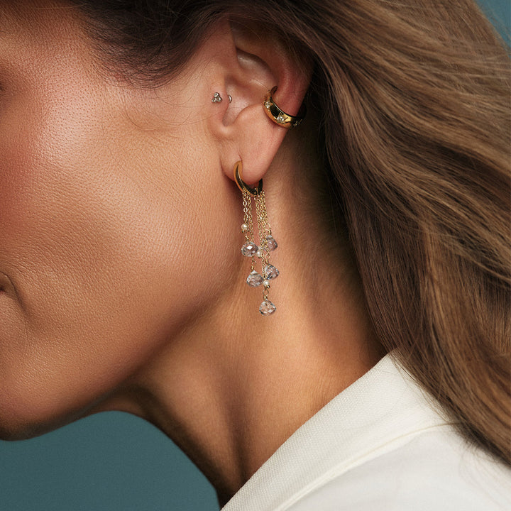 Twinkle Cuffs Earring by Tone Damli - Gold/Cubic Zirconia