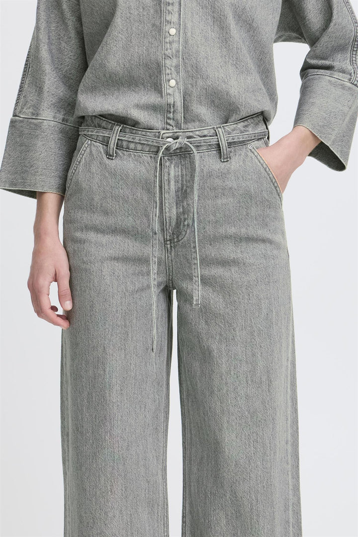 BYKIMU BELT JEANS 2 - Mid Grey Denim
