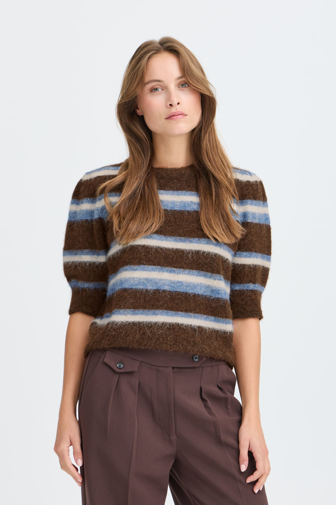 BYMILOU JUMPER - POTTING SOIL MEL. STRIPE