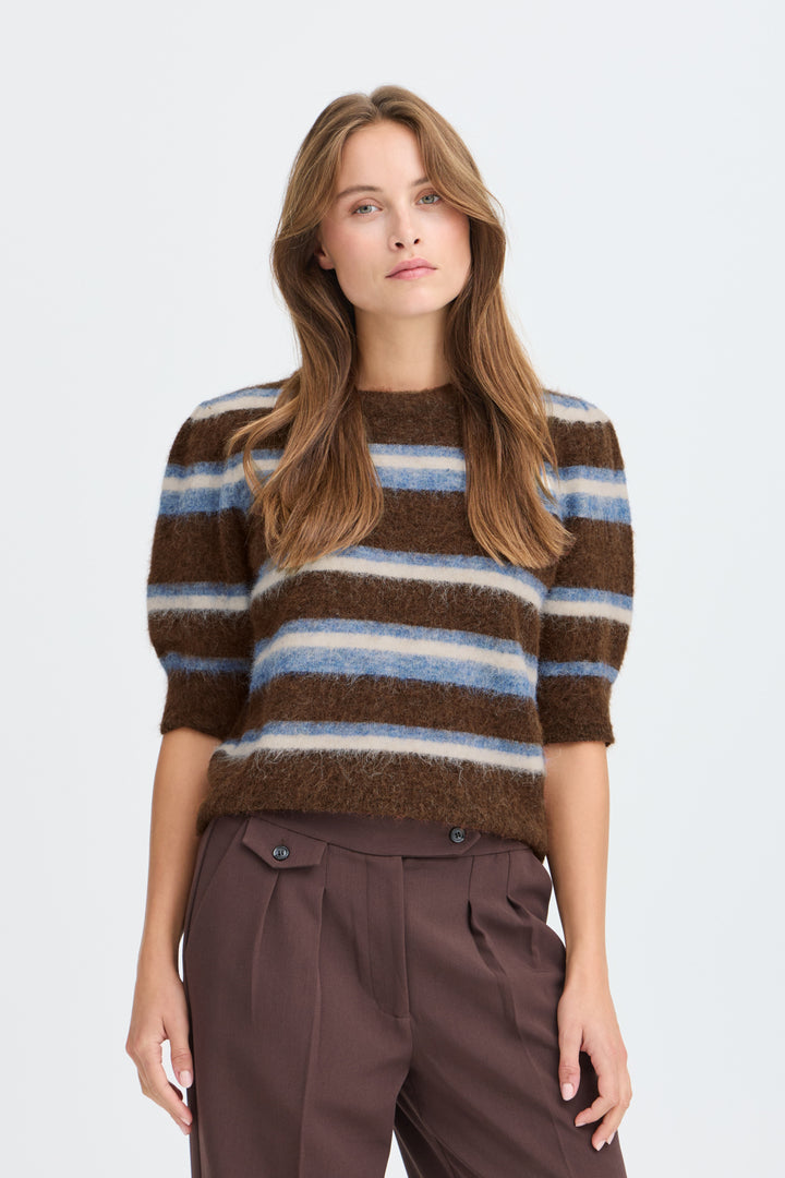BYMILOU JUMPER - POTTING SOIL MEL. STRIPE