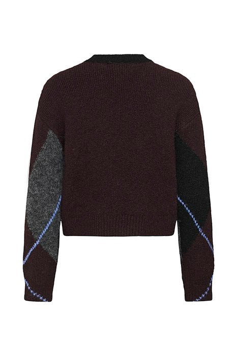 KAgrith Knit Pullover - Dark grey melange / Fudge