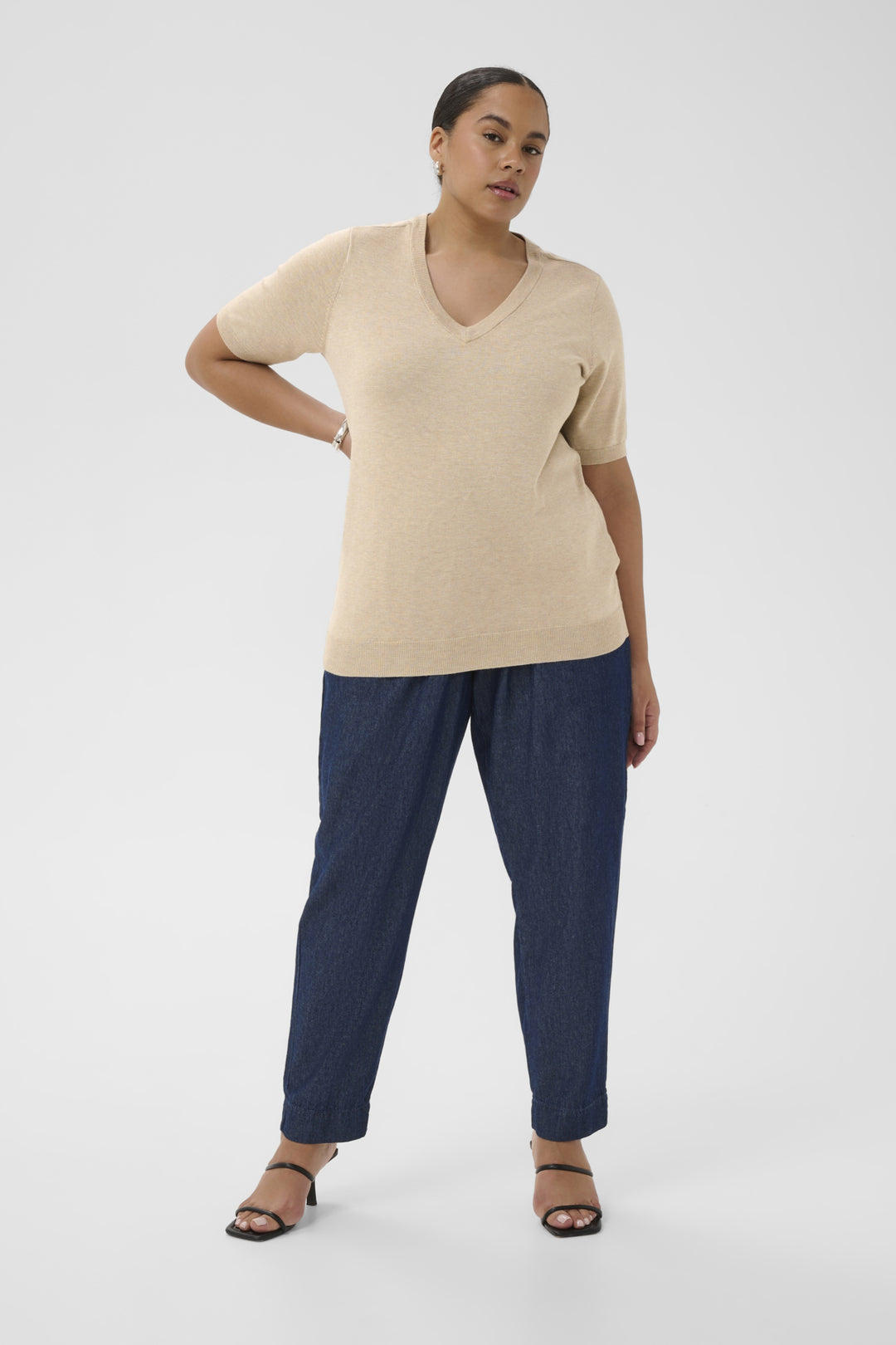 KClizzy V-Neck Pullover - Feather Gray Melange