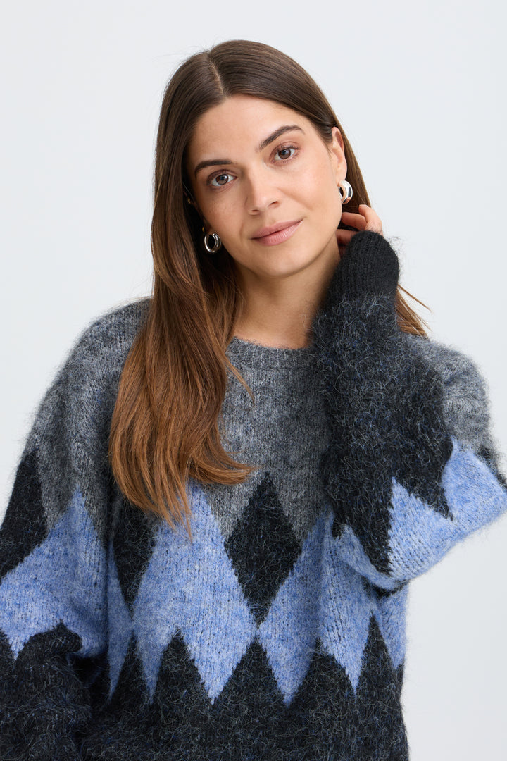 PZESTEL PULLOVER - GREY MELANGE &amp; BLUE