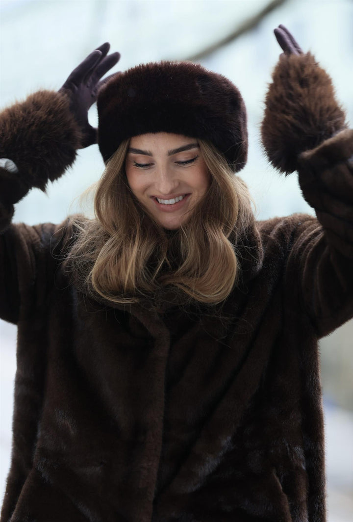 Fur Headband - Chocolate Brown