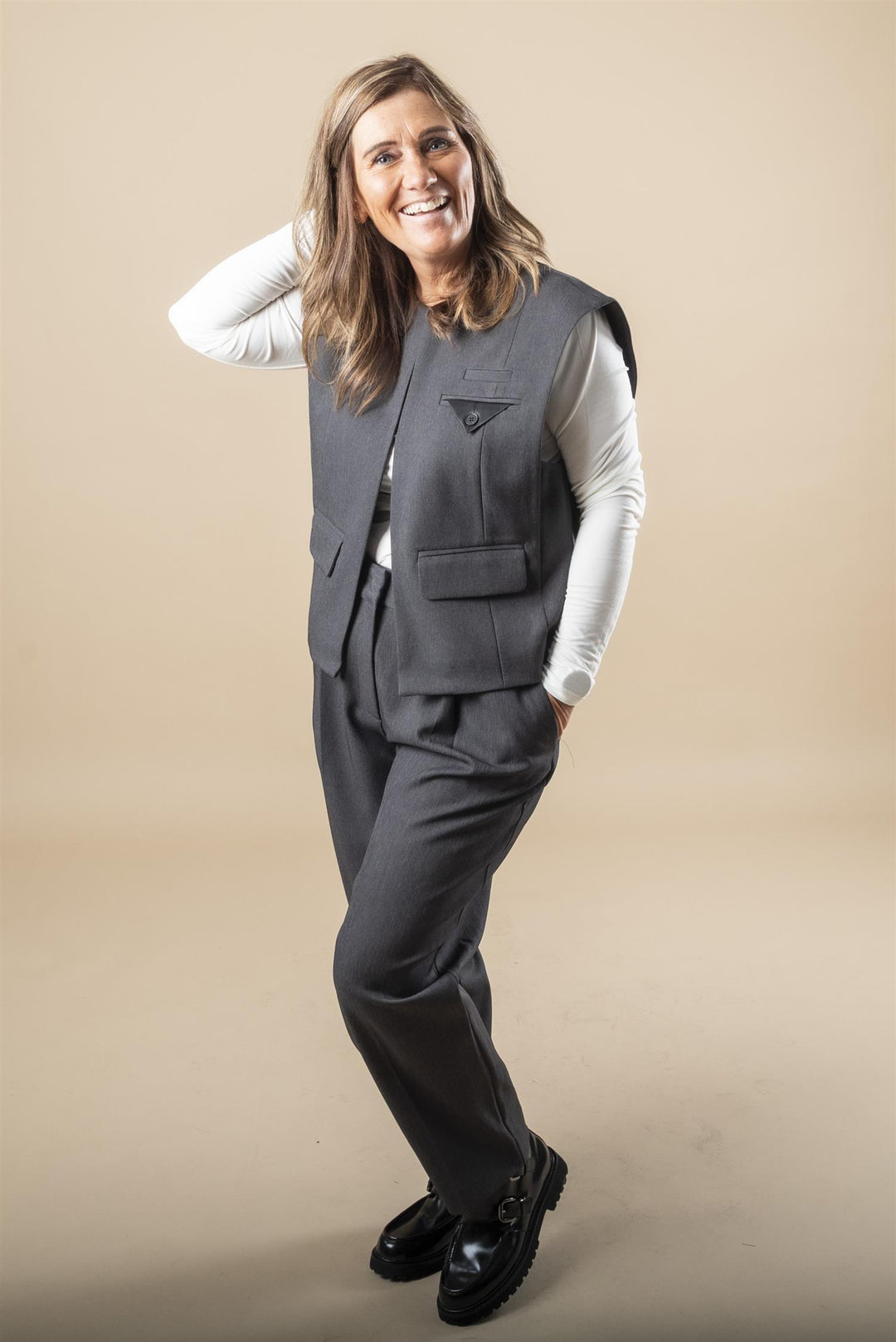 Amy Crop Pant - Grey melange