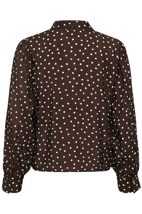 KAdotte Blouse - Coffee Bean Turtledove Dot