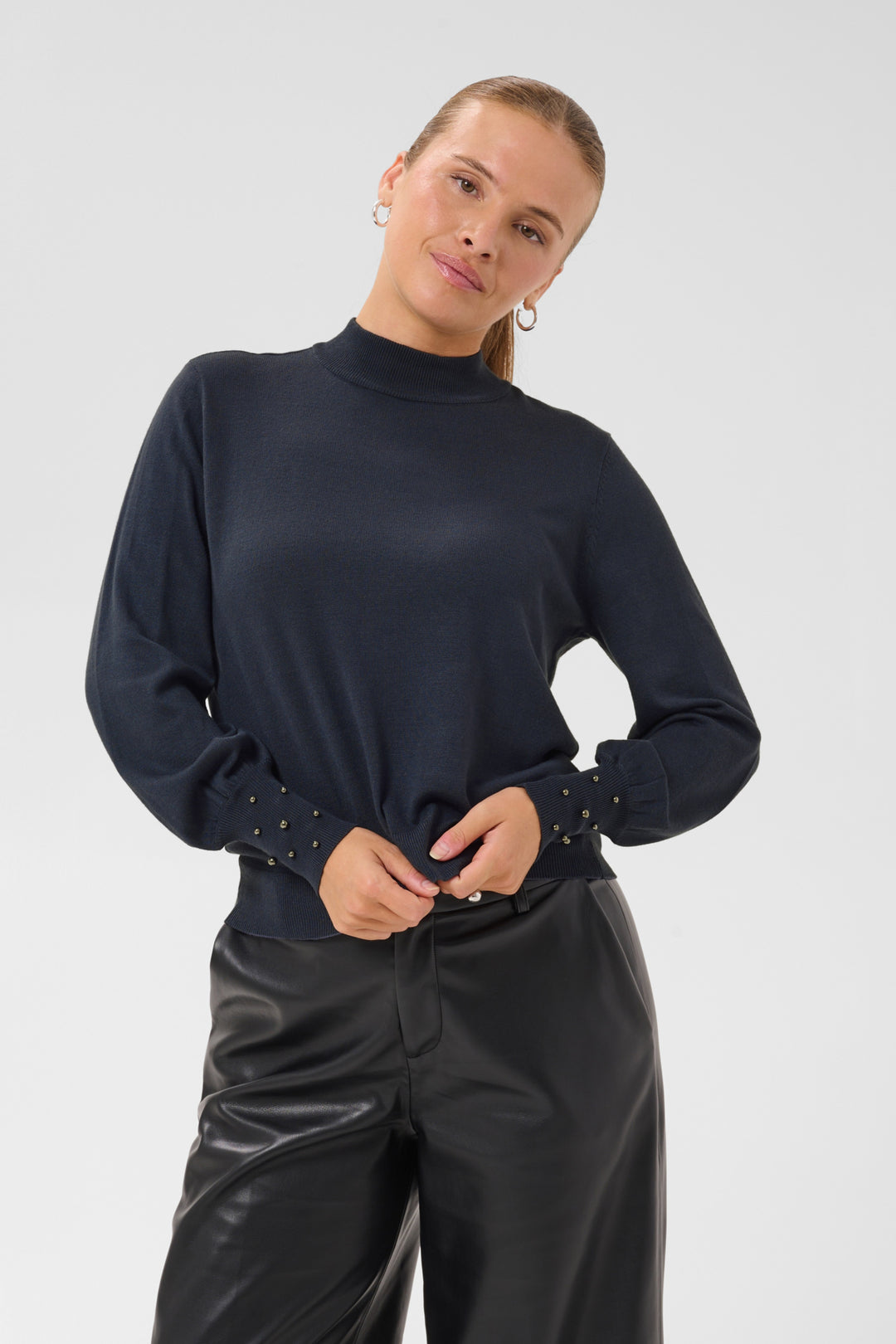 KAlizza Beaded Cuff Pullover - Graphite