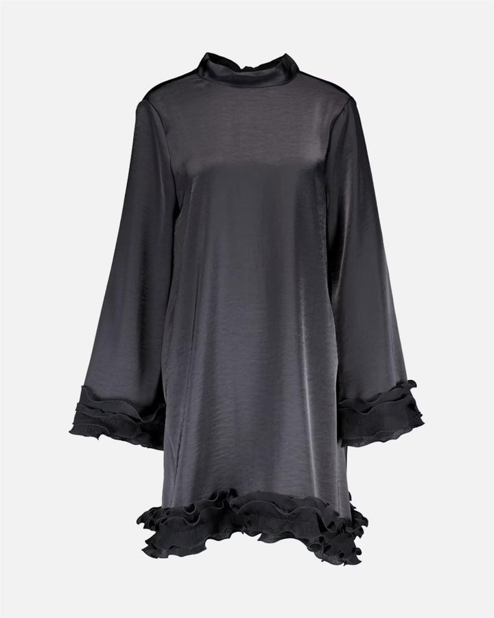 Ziva Heavy Satin Dress - Black