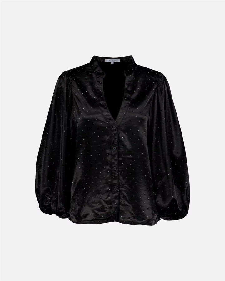Nelly Heavy Satin Blouse - Black