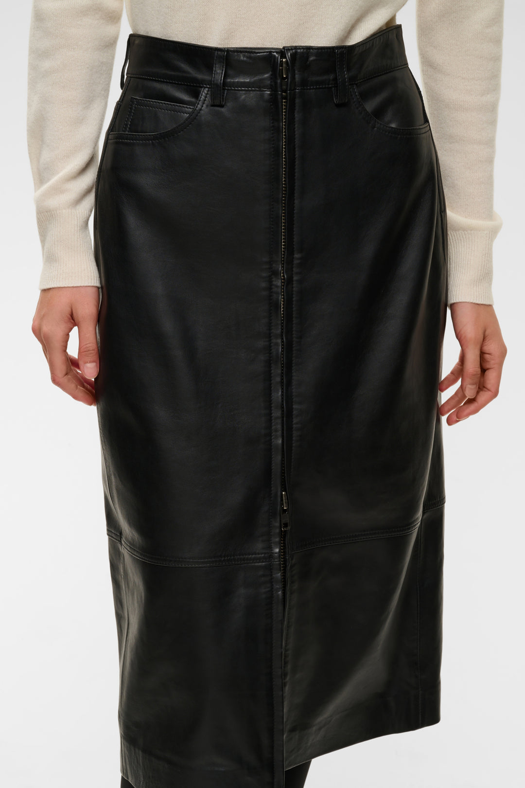 JOKO LEATHER SKIRT - Black