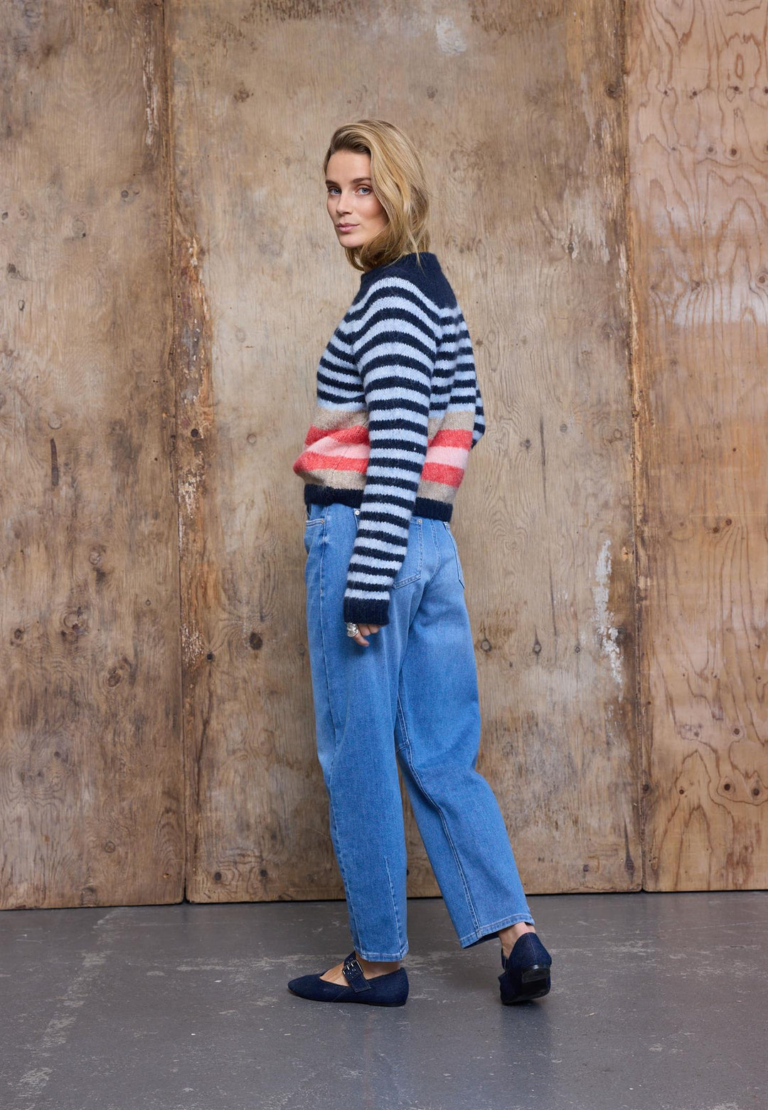PZANNI HighWaist JEANS BARREL LEG - Medium blue denim