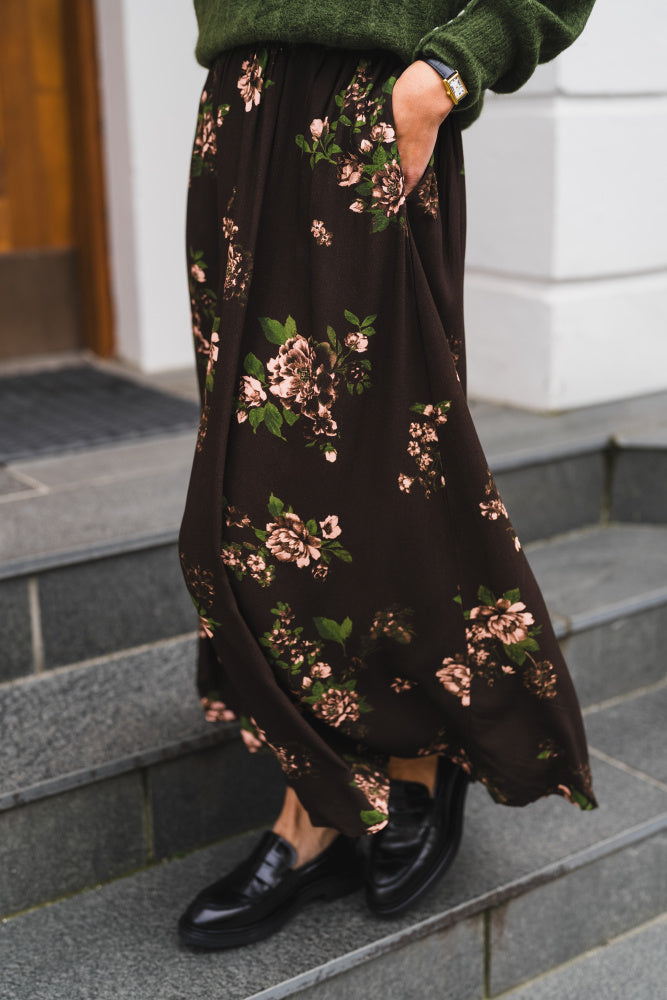 Irene HighWaist Skirt - Misty Rose Flower