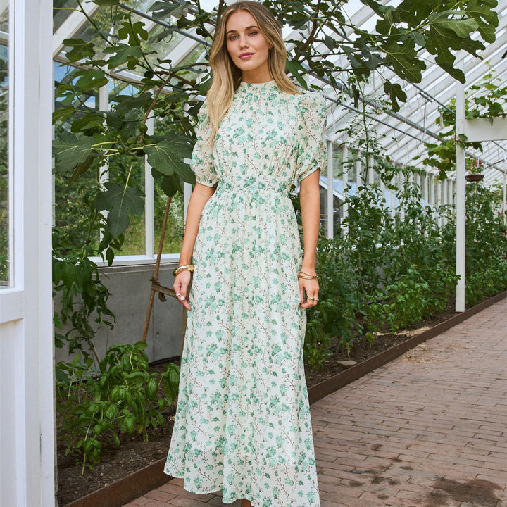 Emmeli Flower Maxi Dress - Island Green