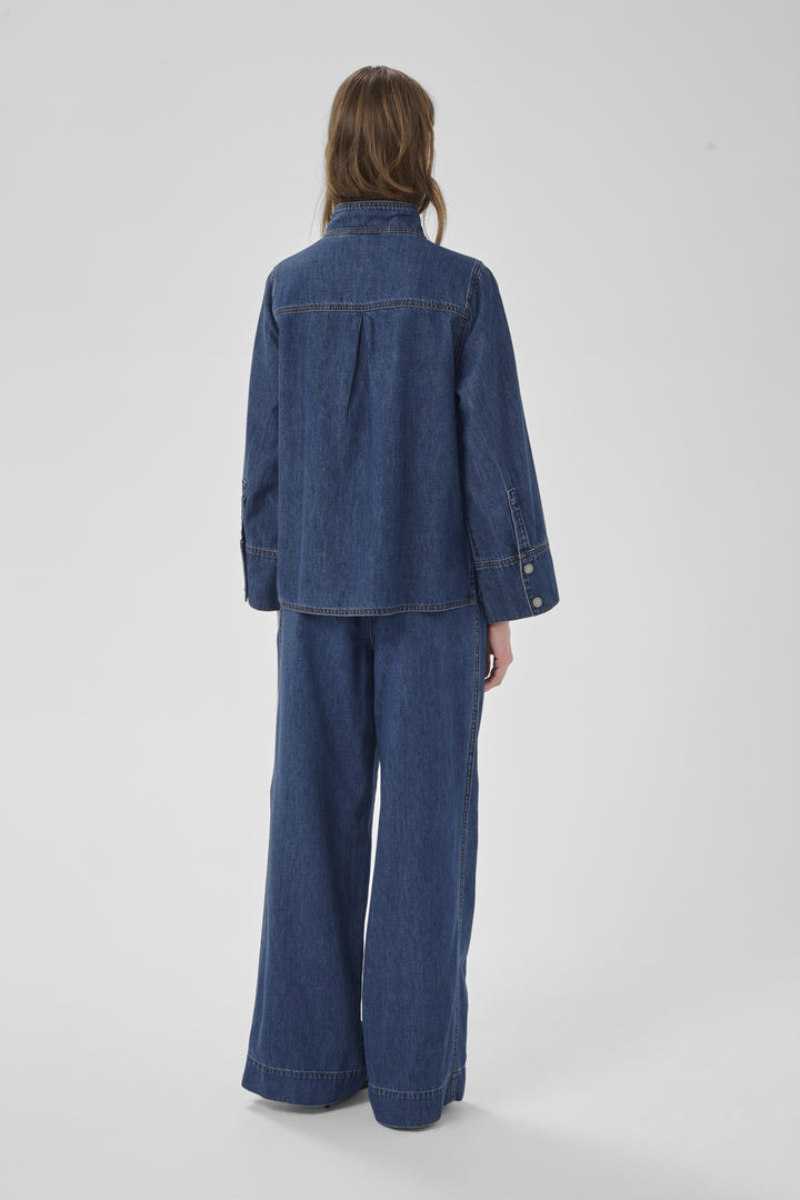 Hilma 171 Boxy Blouse - Medium Blue Wash
