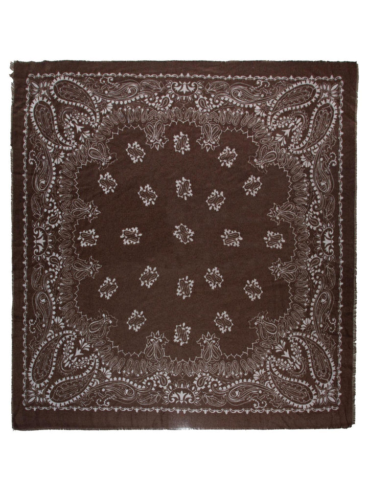 Skjerf Paisley stort - Brun