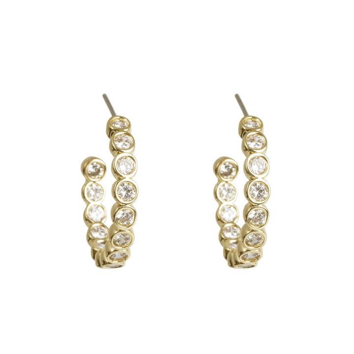 Halo Mini Hoops by Tone Damli - Gold/Crystal