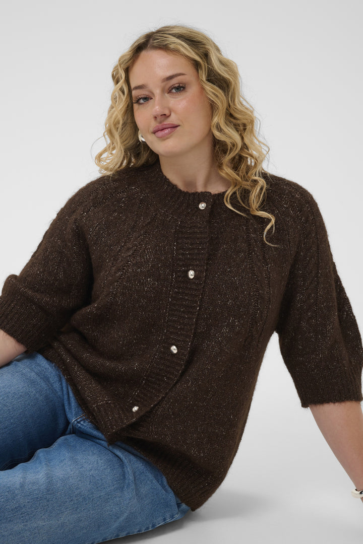 KCciony Knit Cardigan - Coffee Bean Melange