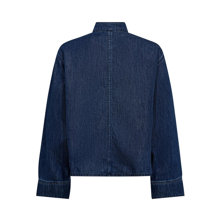 Azmina Denim Placket Blouse - Denim Blue