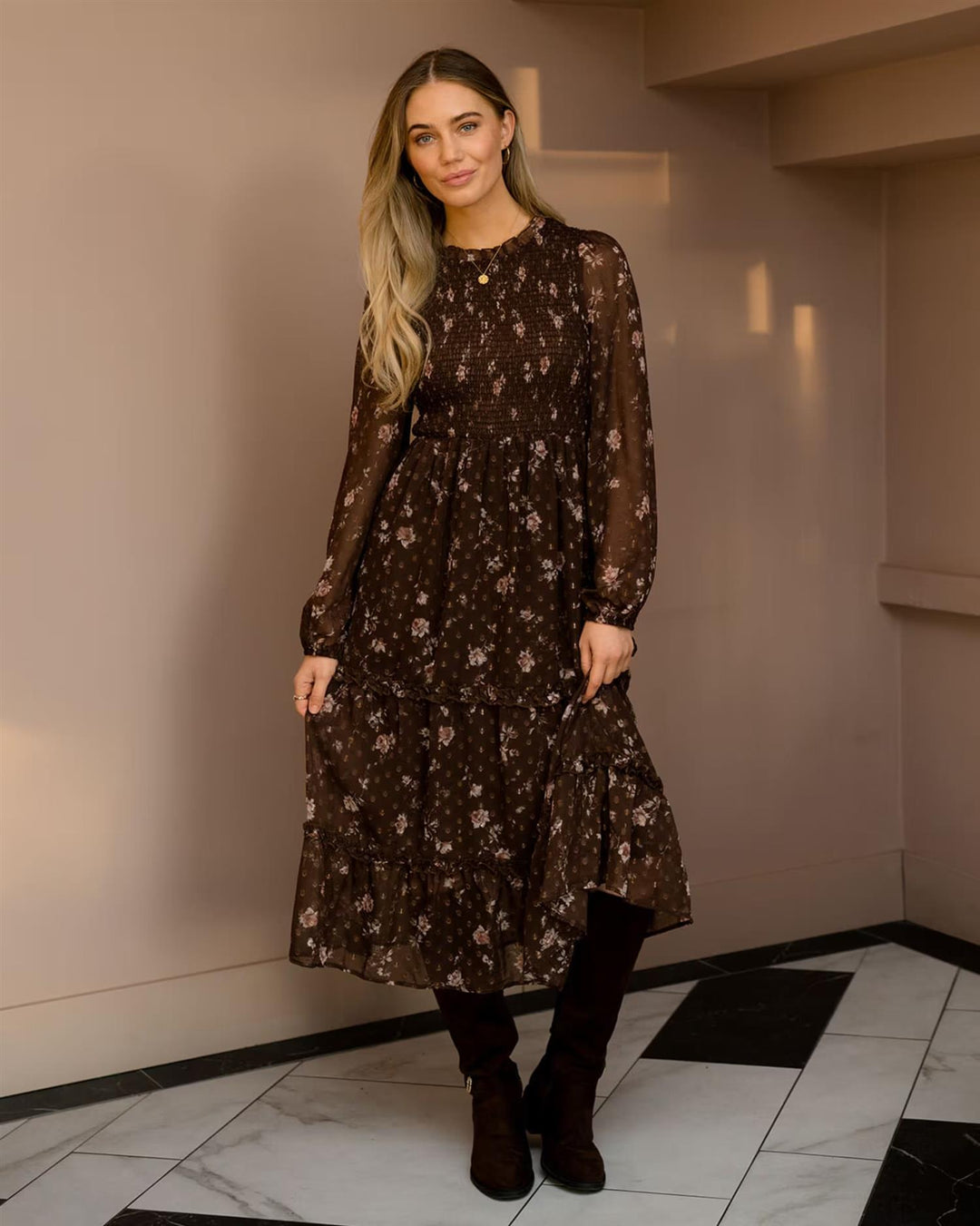 Beatrix Ella Mididress - Brown