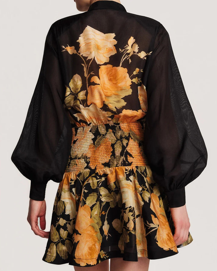 Organza Mini Dress - Midnight Field