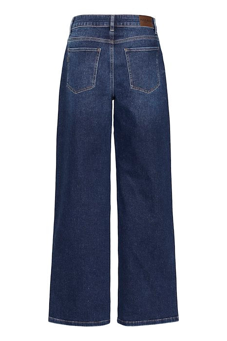 PZATHENA UltraHighWaist JEANS WIDE LEG - Dark blue denim